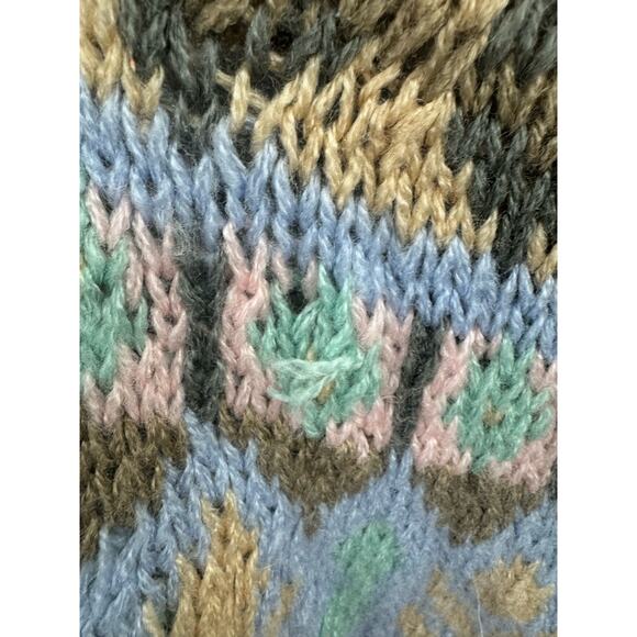 LE Pull-Over Vintage Grandma Sweater Oversize Small Pink Gray - Picture 4 of 6